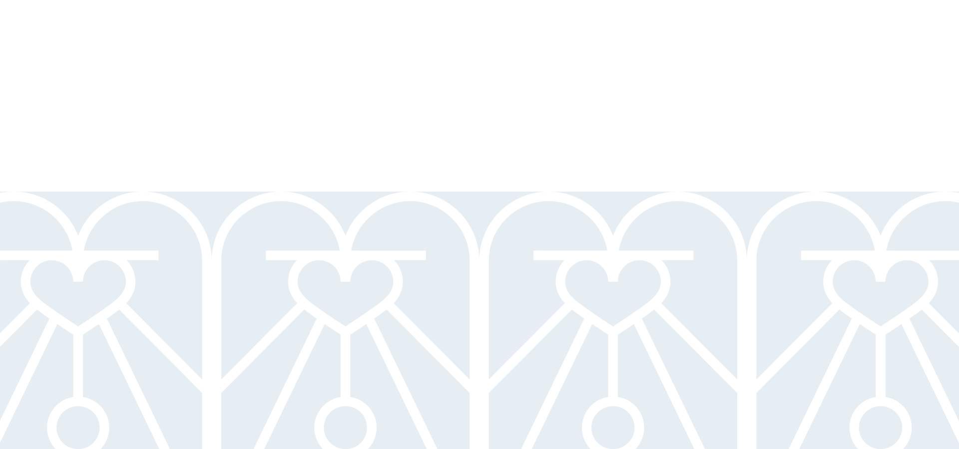 Blue hearts pattern against white background.