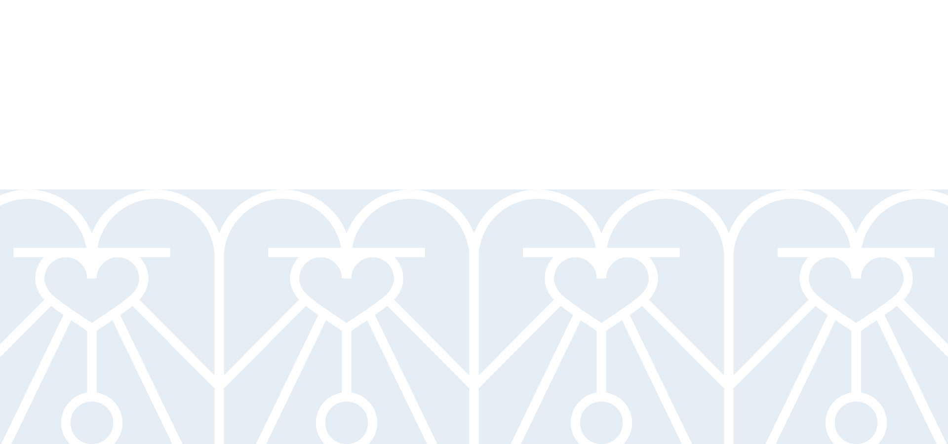 Blue hearts pattern against white background.