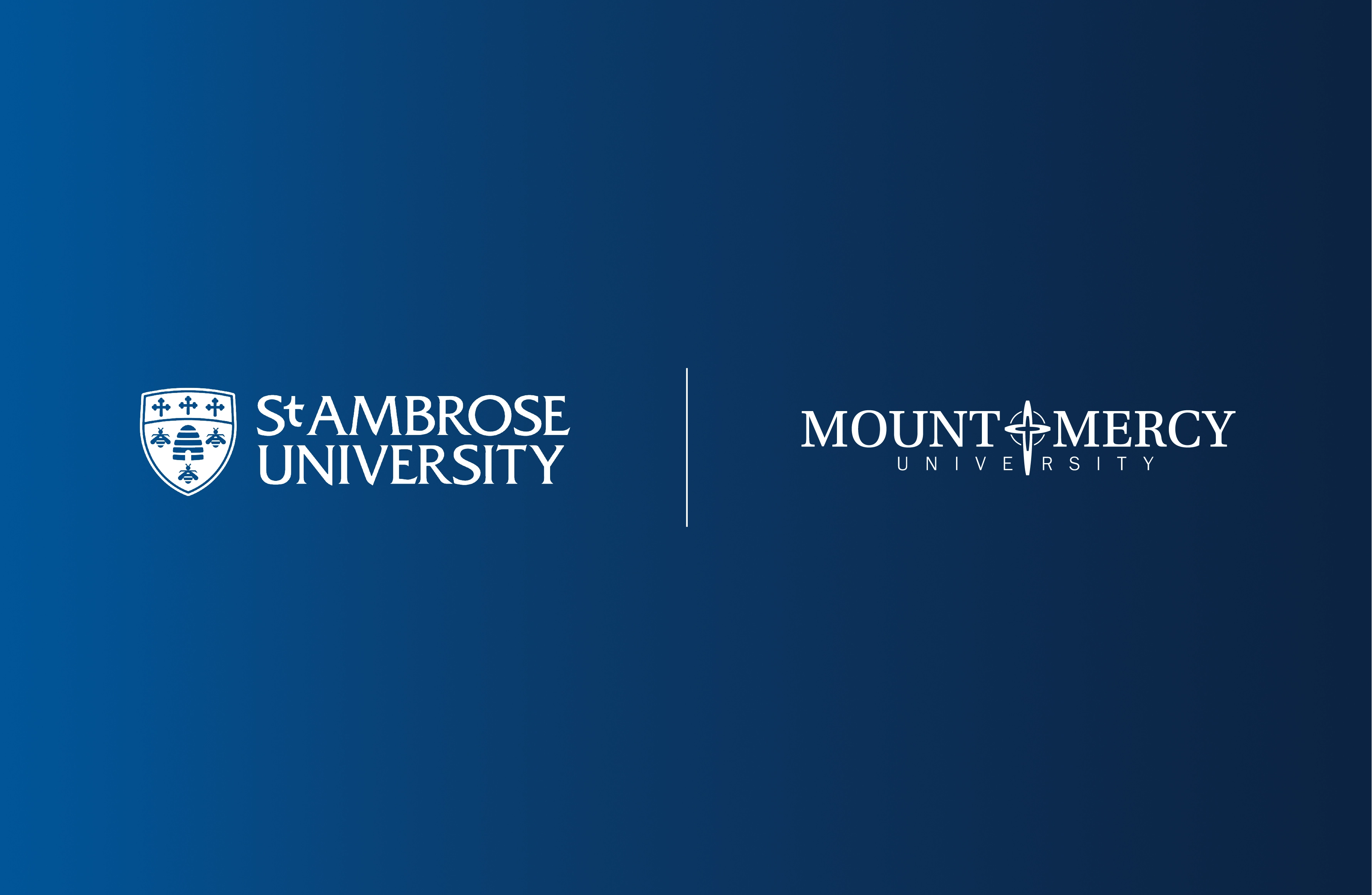 The logos of SAU and MMU on a blue gradient background.