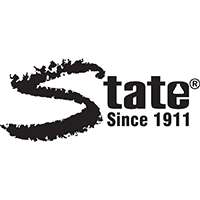 The black and white logo for State.