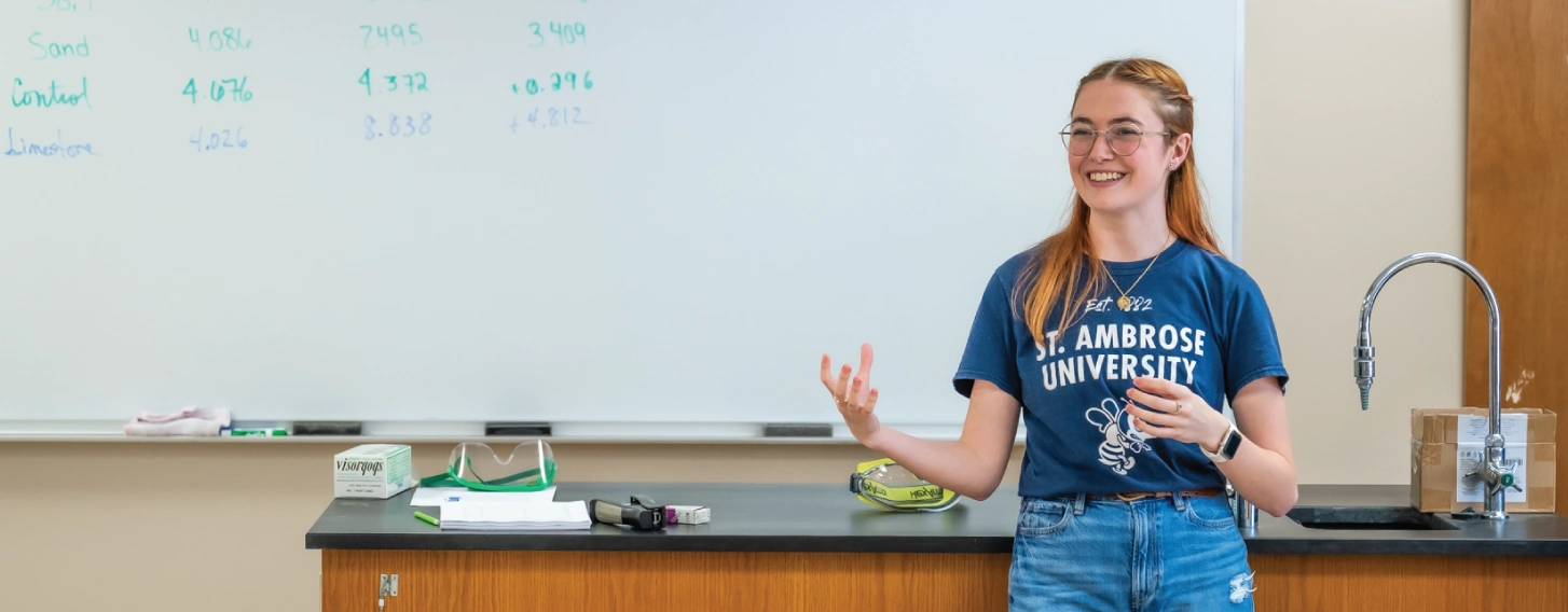 Student teaching in secondary education classroom.